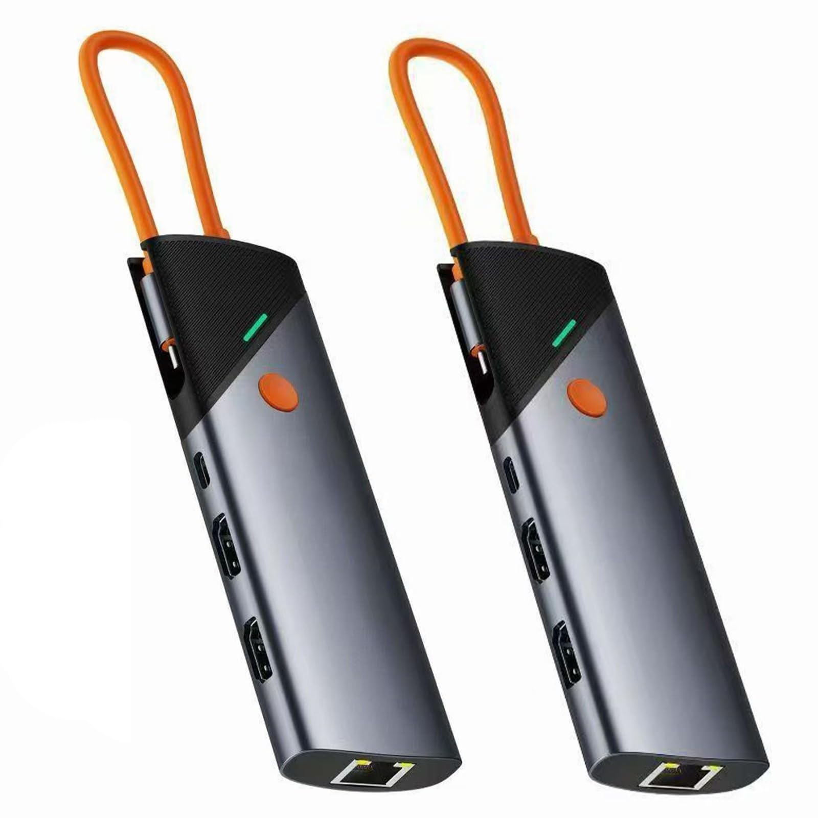 Adattatori multiporte USB C in lega di alluminio 9 in 1 Hub Doppio HDTV 4K 60Hz PD100W Ricarica rapida Gigabit Ethernet per laptop PC desktop Hub USB C con Ethernet