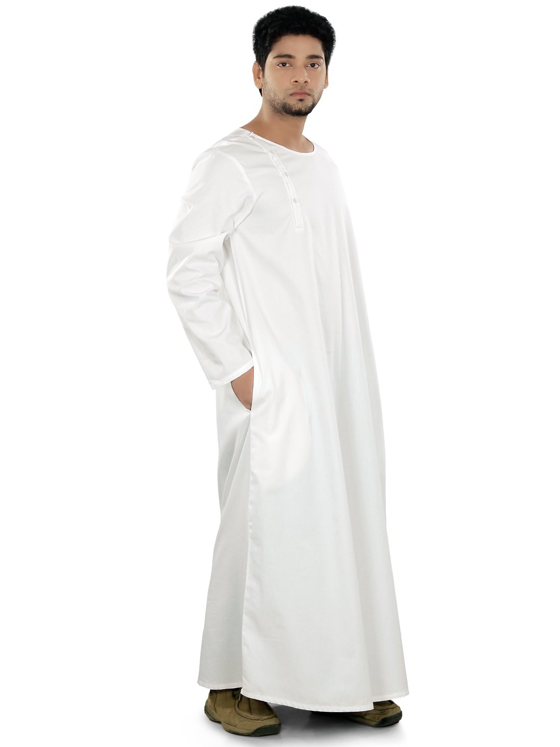 MyBatuaMen’s Aarish Galabiyya Jubbah Thobe Daffah Thawb Muslim Dishdash Kurta
