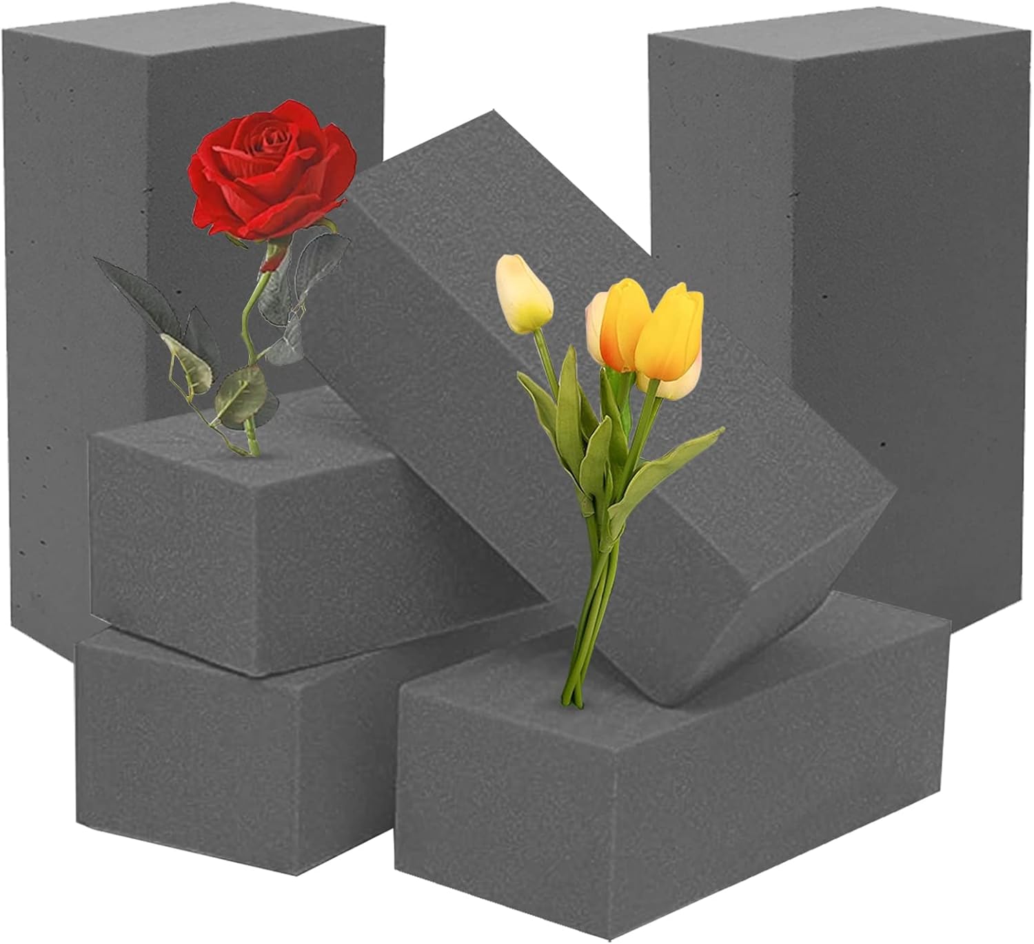 Dry Floral Foam Blocks (6 Bricks) Dry Foam for Artificial Flowers Dry Flower