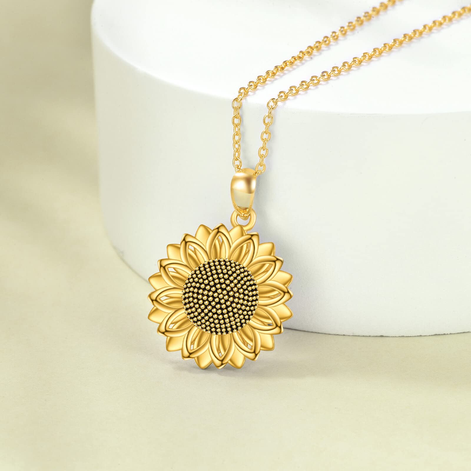 YFN Collana di girasole da donna in argento Sterling con girasole per mamma