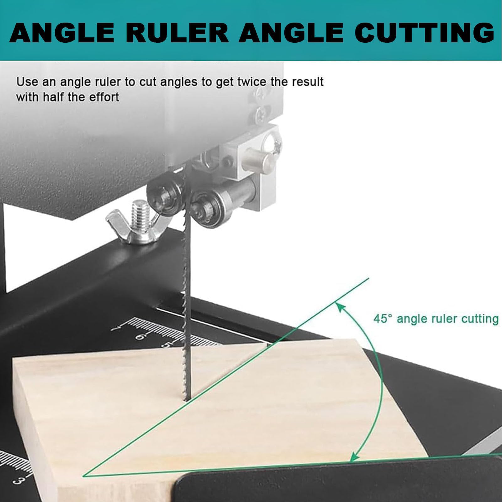 Sierra de Cinta de Sobremesa Profesional Para Pequeños Talleres, 800 W, Ajustable (0-45°), Mesa Inclinable Para Metal, Altura de Corte de 70 Mm, Cortadora de Madera Para Madera Dura y Blanda