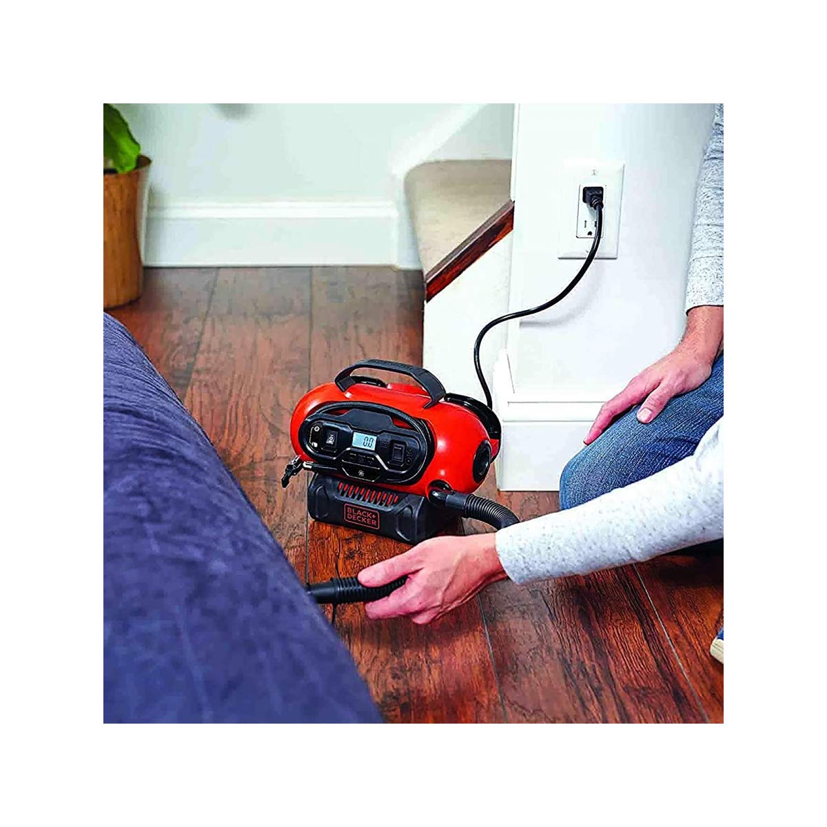 BLACK+DECKER BDCINF18N-QS Compresor de aire 160 PSI corriente CA CC 230V 12V y corriente CC para Baterias 18 V