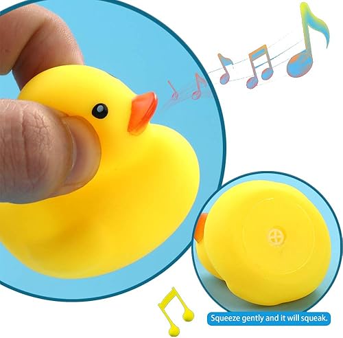 Miniatura 4 de 50 juguetes de pato de goma súper pequeños para el baño de niños y niñas, patos de goma chirriantes y flotadores a granel, patos de jeep, baby