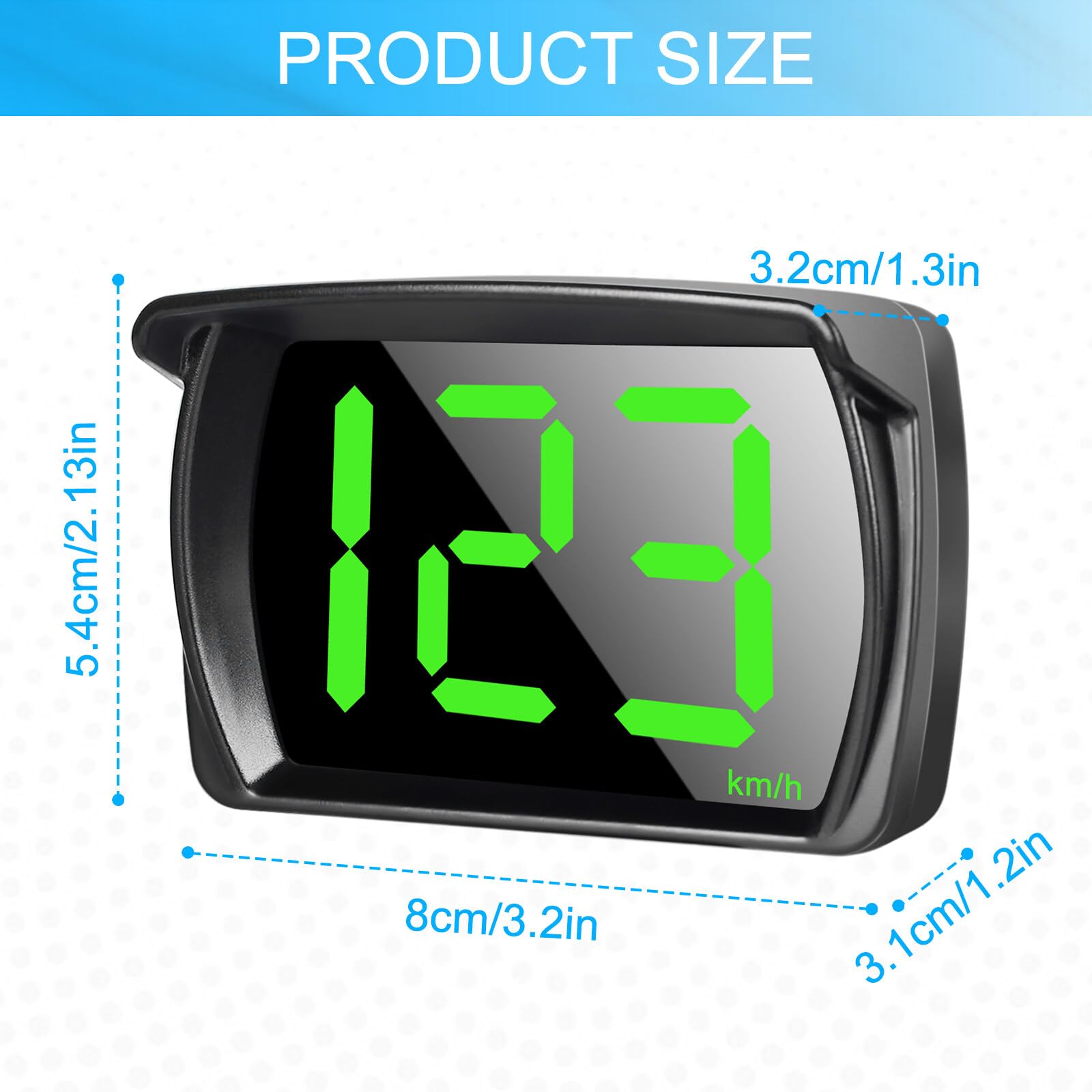 Head Up Display Auto HUD: Tachimetro Digitale per Auto Tachimetro Universale Auto Head Up Display con GPS + Beidou Dual Chip per tutte le Auto, USB Plug and Play, KMH, Tachimetro HUD per Auto