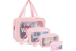 YuanCheng Travel Wash Bags for Women, Pack-4 Different Size