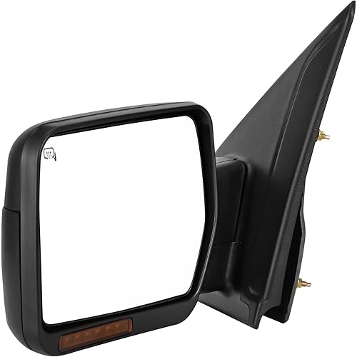 DWVO Left Driver Side Mirror Compatible with 2007 2008 2009 2010 2011 2012 2013 2014 Ford F150, Door Mirror with Power Heated Manual Folding, Turn Signal Towing Mirrors