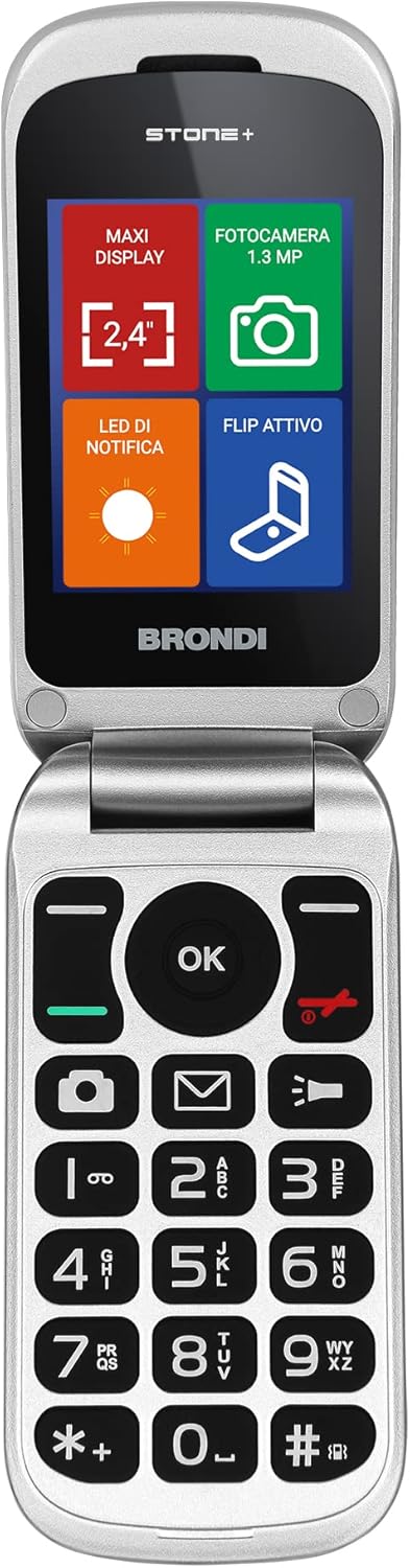 Diretto view dello schermo e della tastiera Brondi Stone+