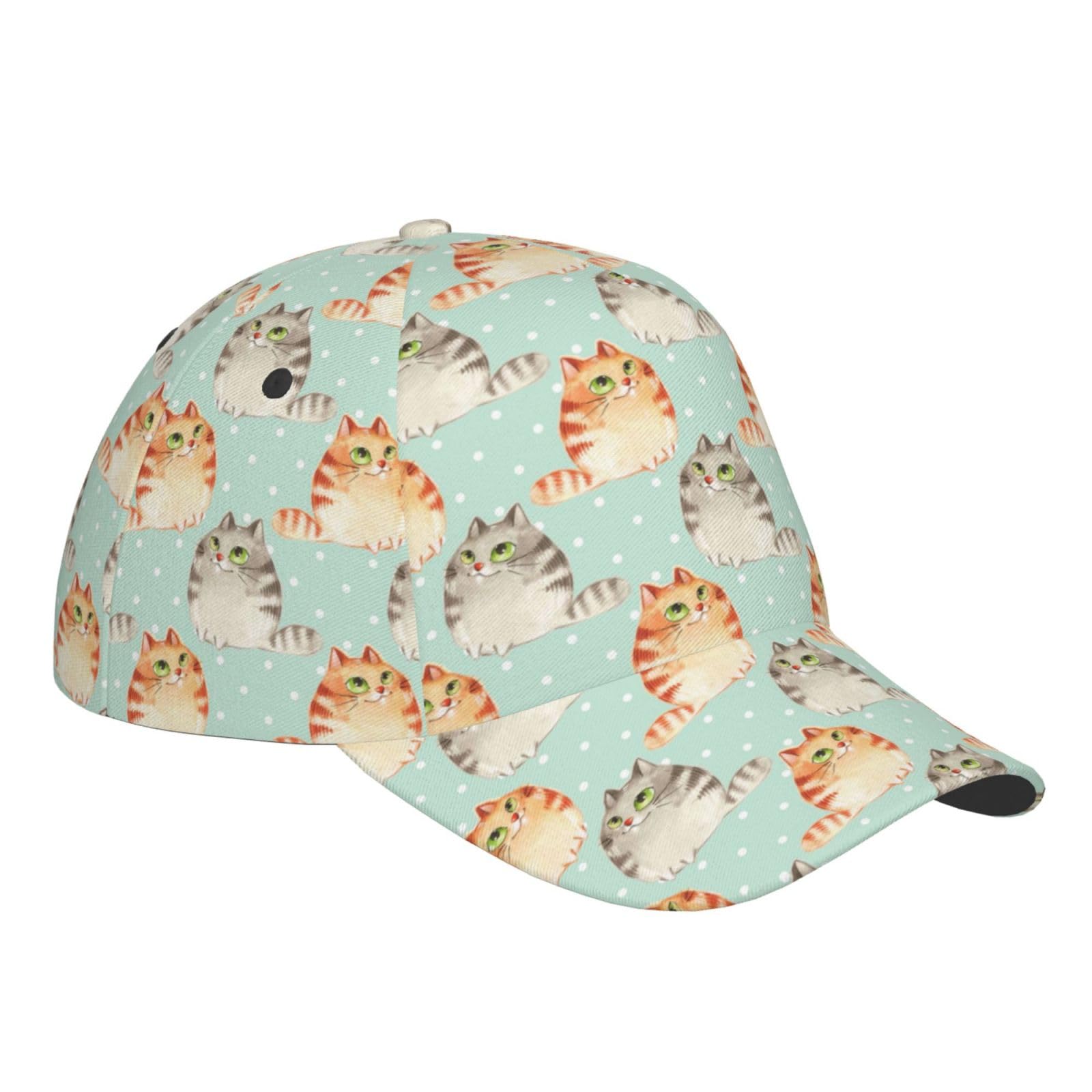 Baseball Cap, Cute Fat Cat Plain Hat Daily Hip Hop Hat Classic Sports Hat for Adult Gifts Golf