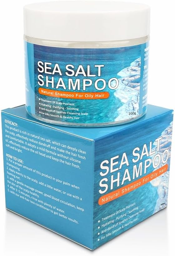 Sea Salt Shampoo, Anti-Dandruff Shampoo, Itchy Scalp Sea Salt Hair Treatment Shampoo for Scalp Itchy Scalp and Dandruff, 200G