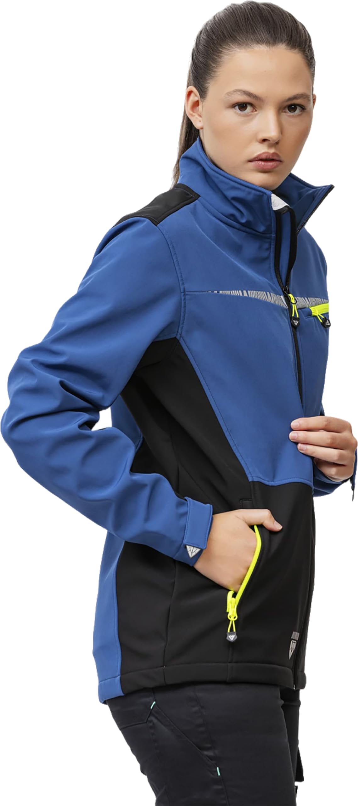 WORKTEAM Chaqueta Softshell, Corta Vientos Y Repelente al Agua, con Detalles Reflectantes, Forro Polar Interior, Transpirable y Resistente al Desgarro. Unisex