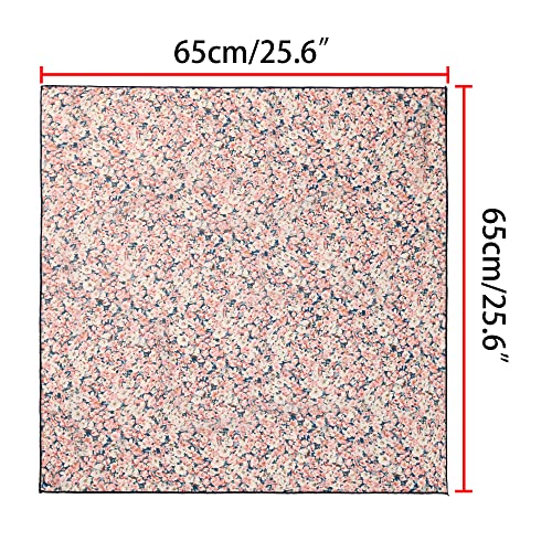 Allegra K Women Chiffon Scarves - 25.6" X25.6" - Floral Print Square Kerchief Neck Scarf Neckerchief3