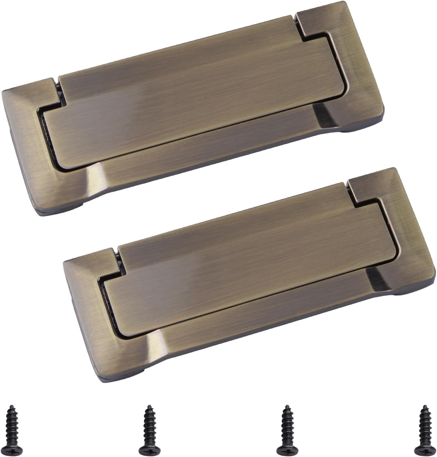 MOROBOR 2Pcs Nickel Pocket Doors Drawer Handle Flush Ring Pull, Hidden Furniture Handles with Screws Concealed Zinc Alloy Knobs for Cabinets Closets Drawers/96mm