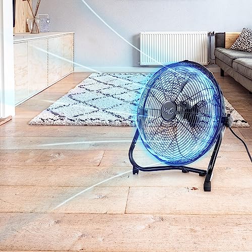 Vie Air 12 Inch Twin Pack Industrial High Velocity Heavy Duty Metal Floor Fan With 3 Speed Settings thumb #6