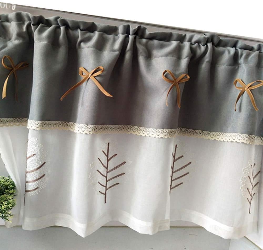 Cortinas cortas semi transparentes de algodón para regular la luz en ventanas pequeñas