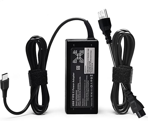 Repuesto para cargador de laptop Dell USB-C de 65 W; compatible con Dell Latitude/Chromebook/XPS 65 vatios USB tipo C cable adaptador de corriente