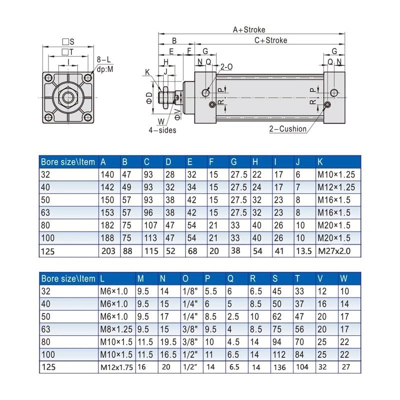 Cylindre pneumatique SC100 double effet pour automatisation industrielle - 3
