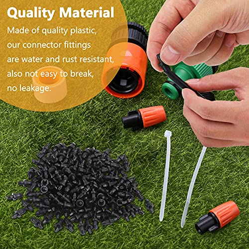 150 Pcs 1/4'' Drip Irrigation Tubing End Plugs, 1/4 Inch Drip Irrigation Barbed End Closure/Cap For Drip Sprinkler Garden Lawn Systems #TOP6