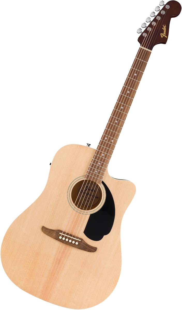 Fender California Debut Redondo CE Series Guitarra acústica para principiantes, natural | Serie California, afinador incorporado, acústico-eléctrico, 2 años de garantía, guitarra ideal para principiantes, cómodo cuerpo cutaway