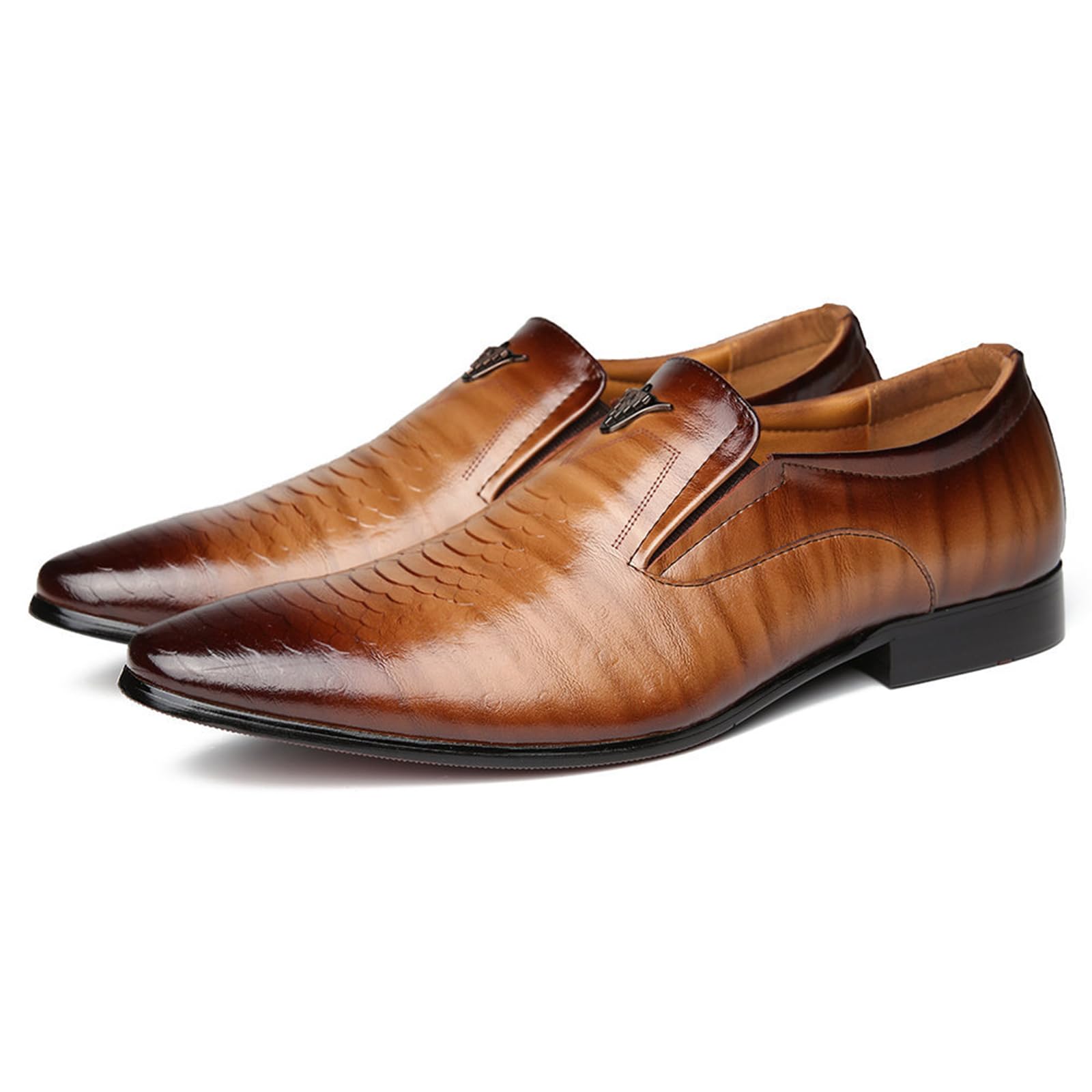 Mocasines De Moda Hombre Clásico Slip-On Loafer Plano Zapatos de Vestir Sin Cordones Zapatos de Conducción