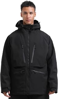 GSOU SNOW Unisex Snowboard Jacket: Waterproof 15K Ski Coat, Insulated Baggy Winter Hooded Mens Womens Snow Jacket
