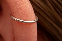 Vista 82 de Gold Hoop Earrings Silver Hoop Earrings - Hoop Earrings For Women Two Pcs Of Thin Gold Filled Sterling Silver Hoops, Helix Hoop, Tragus Ring