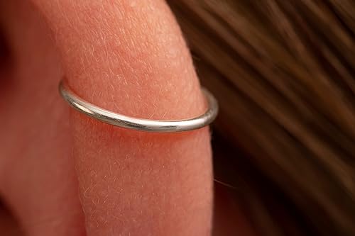 Miniatura 82 de Gold Hoop Earrings Silver Hoop Earrings - Hoop Earrings For Women Two Pcs Of Thin Gold Filled Sterling Silver Hoops, Helix Hoop, Tragus Ring