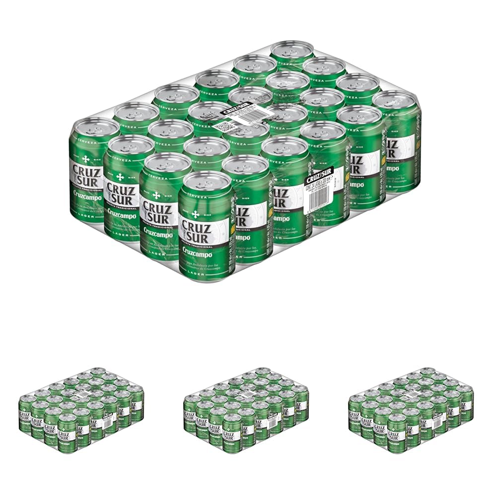 Cruz del Sur cerveza, Pack 24 latas, 33 cl (Paquete de 4)