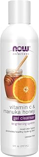 NOW Foods Solutions, Vitamin C and Manuka Honey Gel Cleanser, Brightening System, Promotes Healthy-Looking Skin, 8-Ounce