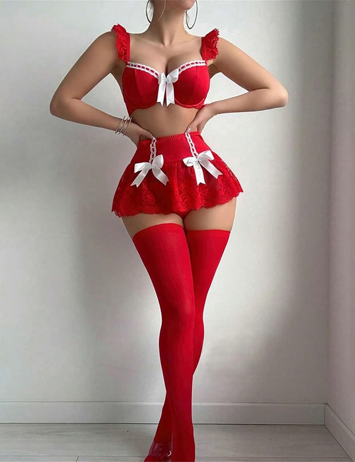 Sexy Lingerie for Women Sets Lace See Through Bra Suspenders M... - view 4