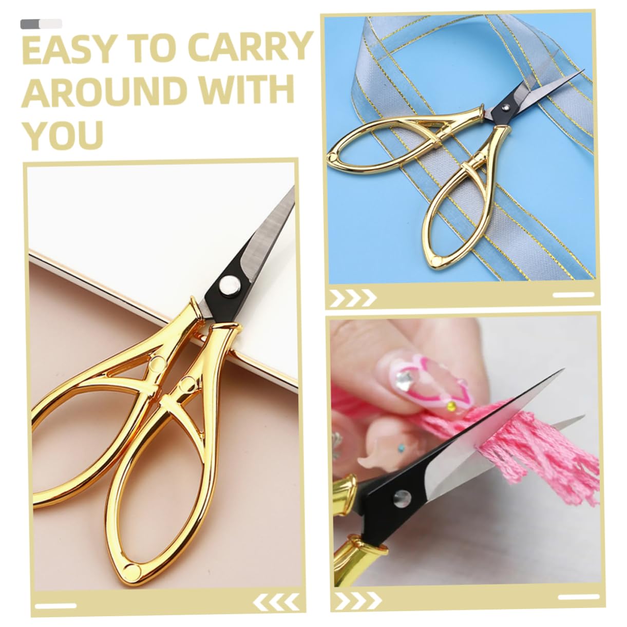 NUOBESTY 5 Pièces Ciseaux De Broderie Outils Ciseaux En Vrac De Salle De Bain Mini D'Artisanat De Bricolage Outil De Couture Pour Extérieur Métal