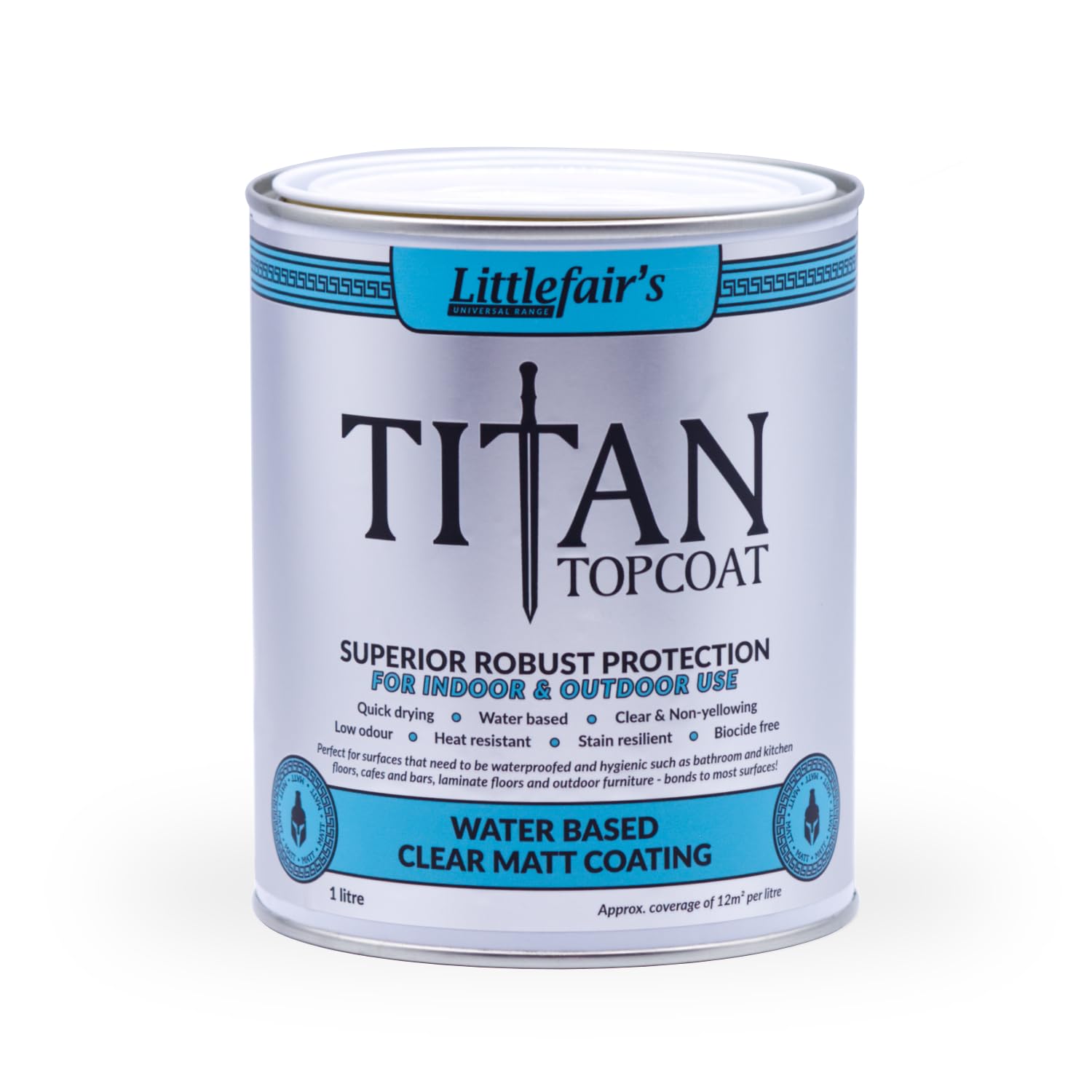 Littlefair's Clear Varnish 1ltr / Matt - Varnish for Wood Indoor & Outdoor - Waterproof Protection & Easy Apply Water Based Polyurethane - Clear Top Coat for Furniture Paint On - Wipe On Polyurethane