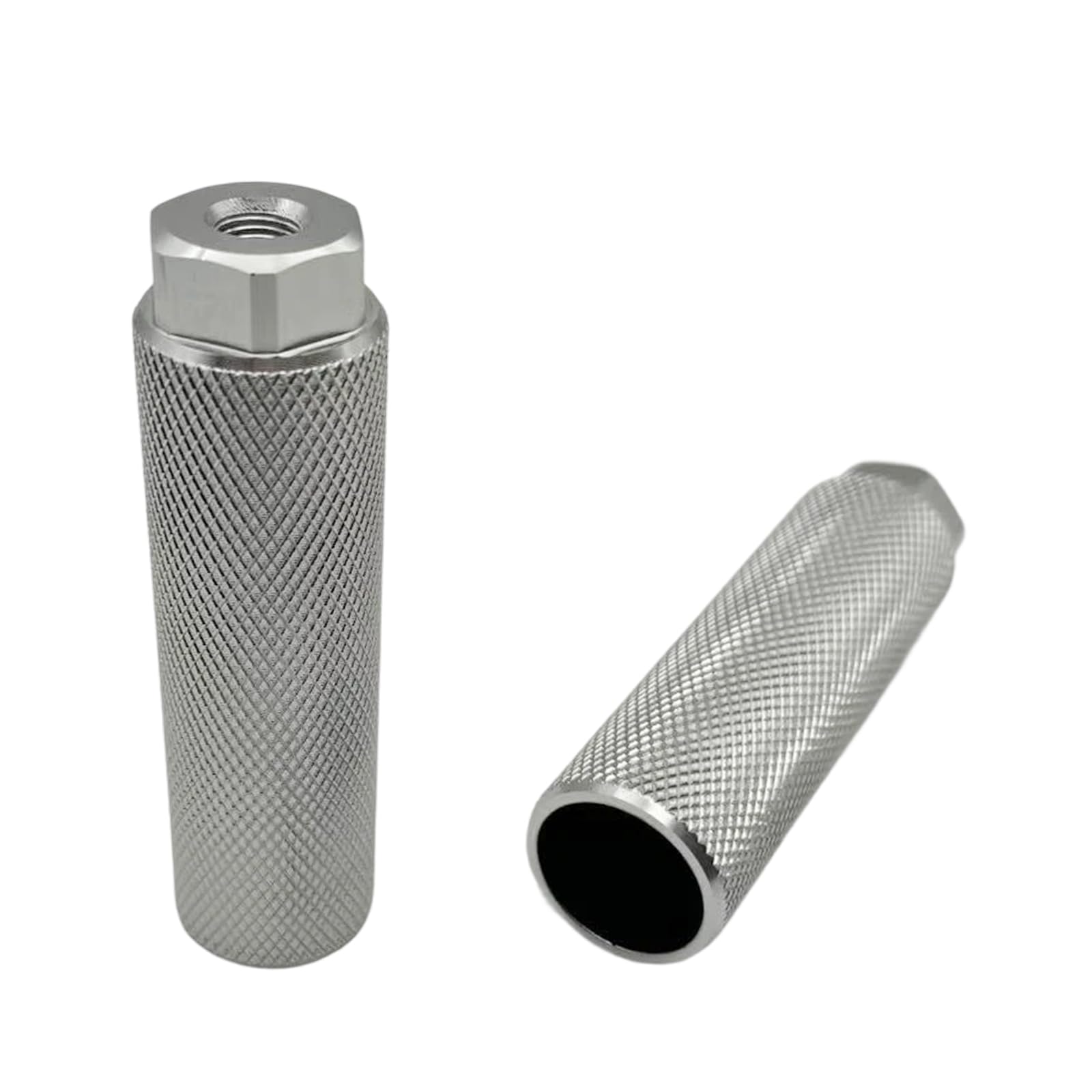 YMWALK Black Aluminum Alloy Bike Pegs 2 Pack –Anti-Slip Foot Pegs for Mountain and BMX Bikes – Compatible with 3/8 Inch Axles –Perfect Rear Stunt Pegs for Dirt Bike and Cycling Enthusiasts (Silver)