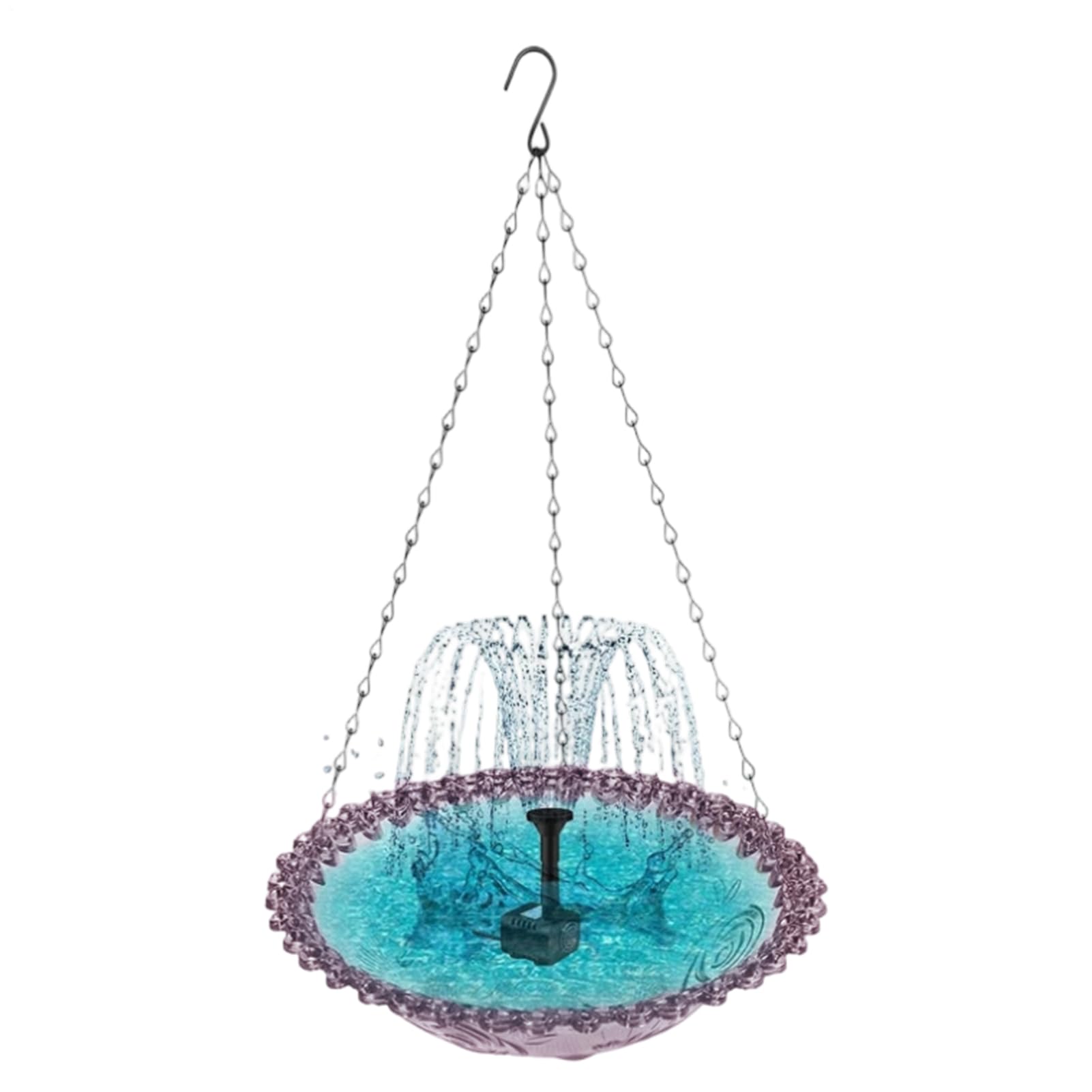 Baño solar para pájaros Bebedero Colgante con Ducha | Fuente Solar con Bomba de Agua para Aves para Jardín, Patio, Colibrí, Exterior, Balcón