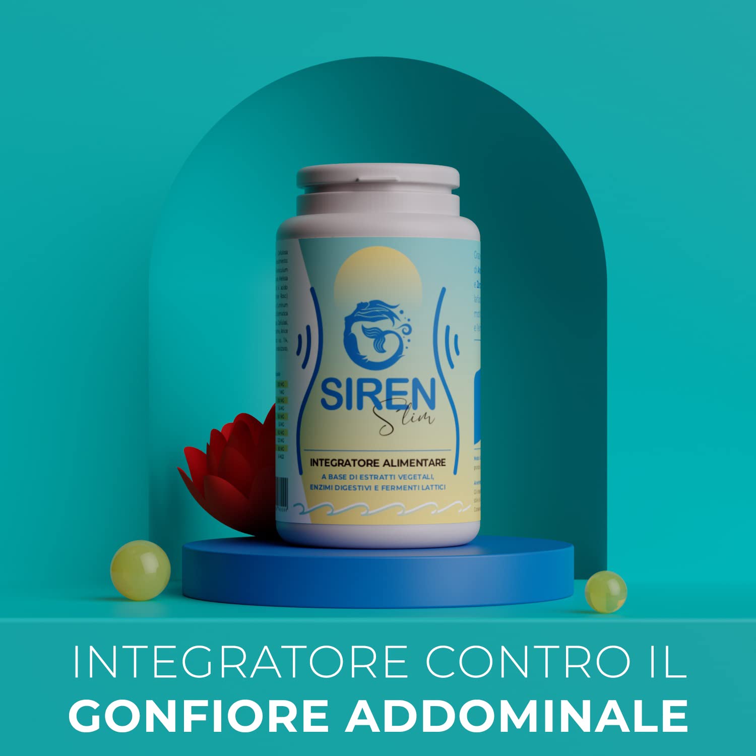Integratore Gonfiore Addominale Donna Uomo, Sgonfia Pancia Donna Uomo, Meteorismo, Stitichezza, Contro Gas Intestinali e Gonfiore Stomaco - 80 capsule contro aria nella pancia