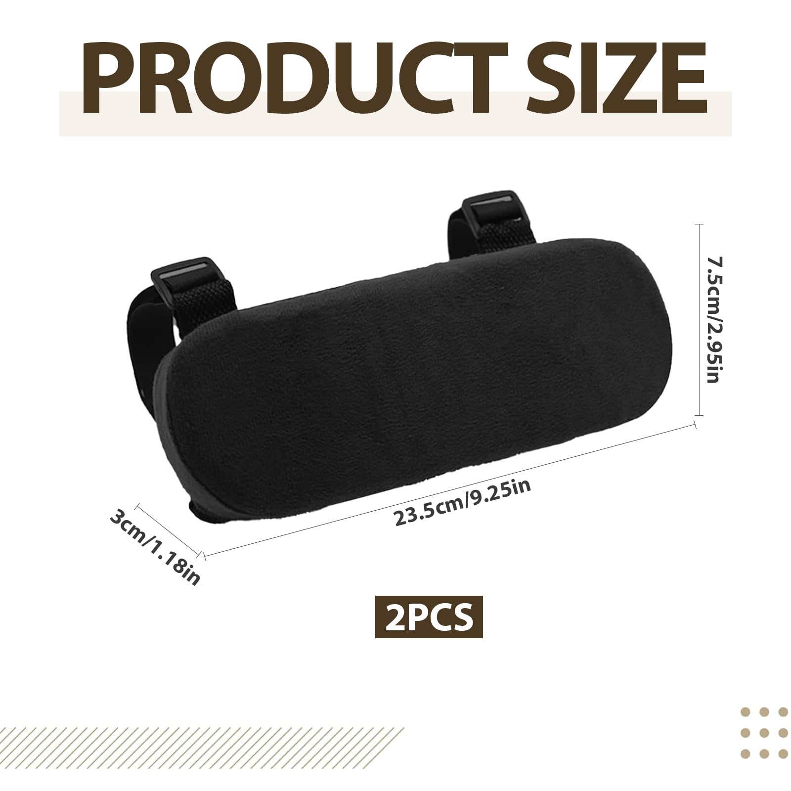 2 szt. podkładki pod nadgarstki do krzesła biurowego, wygodne, ścieralne w pralce, efektywne łagodzenie bólu, 25x7,5x3 cm, pianka pamięciowa, ergonomiczne podkładki pod nadgarstki do krzesła biurowego