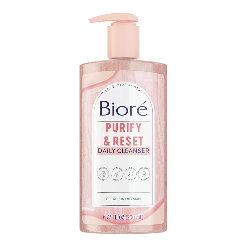 Limpador facial diário Bioré Rose Quartz + Charcoal