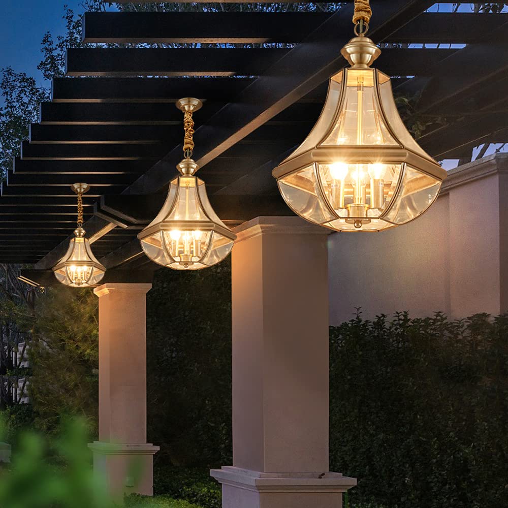 Lampy wiszące sufitowe, zewnętrzna wodoodporna europejska lampa wisząca Patio szklane korytarze oprawa winogronowa lampa wisząca lampa wisząca retro wnętrze willa na zewnątrz żyrandol