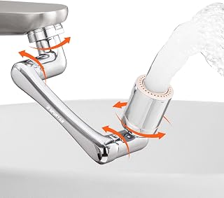 Spurtar 1440° Swivel Faucet Extender Aerator for Kitchen Bathroom Sink - 2 Modes, Toddler-Friendly, Fits G1/2" 55/64" 15/16" Threads