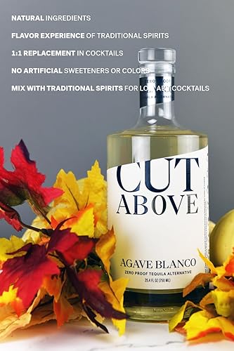 Miniatura 6 de CUT ABOVE Zero Alcohol Agave Blanco Tequila | Premiado Espíritu sin alcohol prémium para cócteles sin alcohol | 25.4 onzas líquidas (25.4 fl oz)