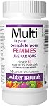 Webber Naturals Multi Le Plus Complet Pour Femmes, 90 Capsules, Une Par Jour, Plus De 55 Vitamines, Minéraux, Et Sources Alimentaires De Fruits Et Légumes Par Capsule, Végétarien