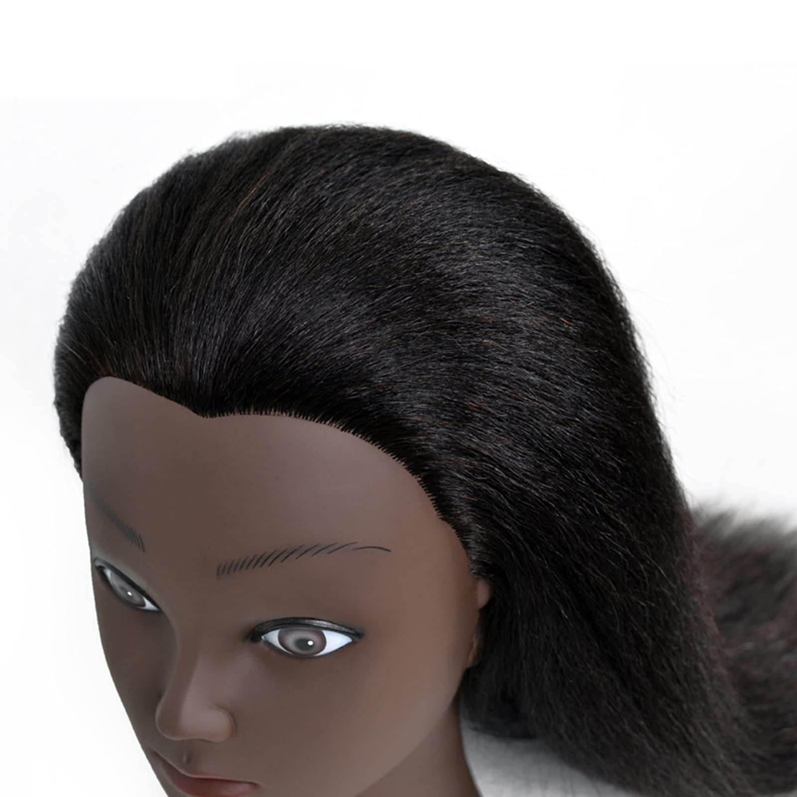 Tête de mannequin d'entraînement à la coiffure - 40,6 cm - Noir clair - 40,6 cm