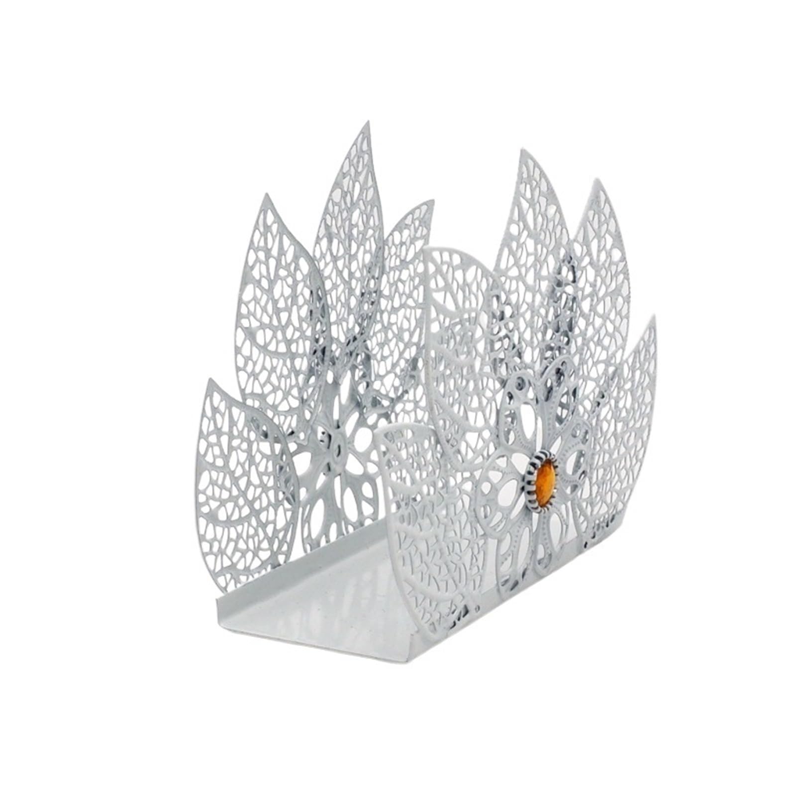 Napkin Holder 2pcs Creative Desktop Tissue Holder, Hotel And Restaurant Supplies, Wrought Iron Napkin, Café(White-A)