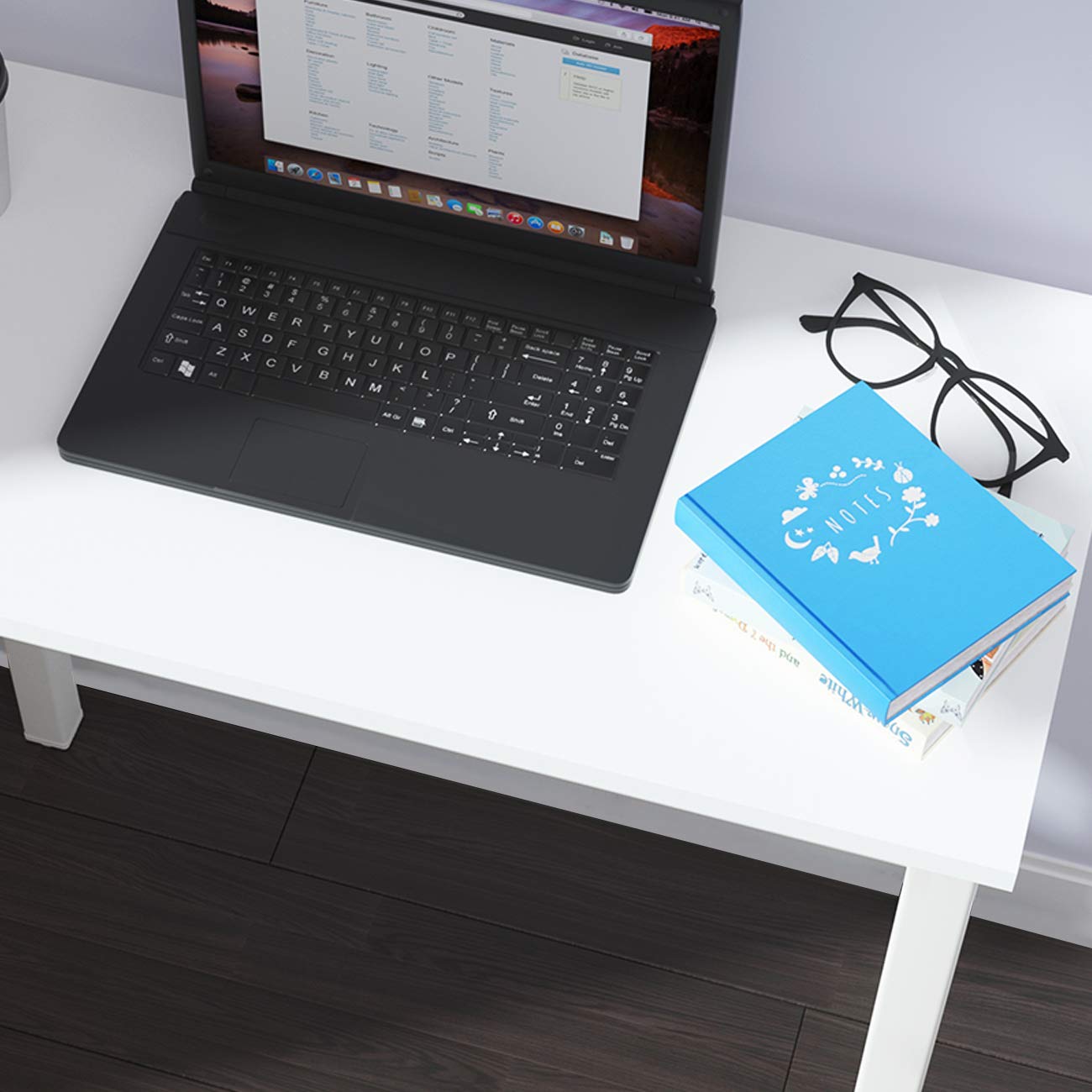 sogesfurniture Scrivania compatta per Computer PC Tavolo da Studio in Acciaio Legno, 80x40cm Ufficio Postazioni di Lavoro Tavolo da Pranzo per casa e Ufficio, Studio e Scrittura,BHEU-AC3DW-8040