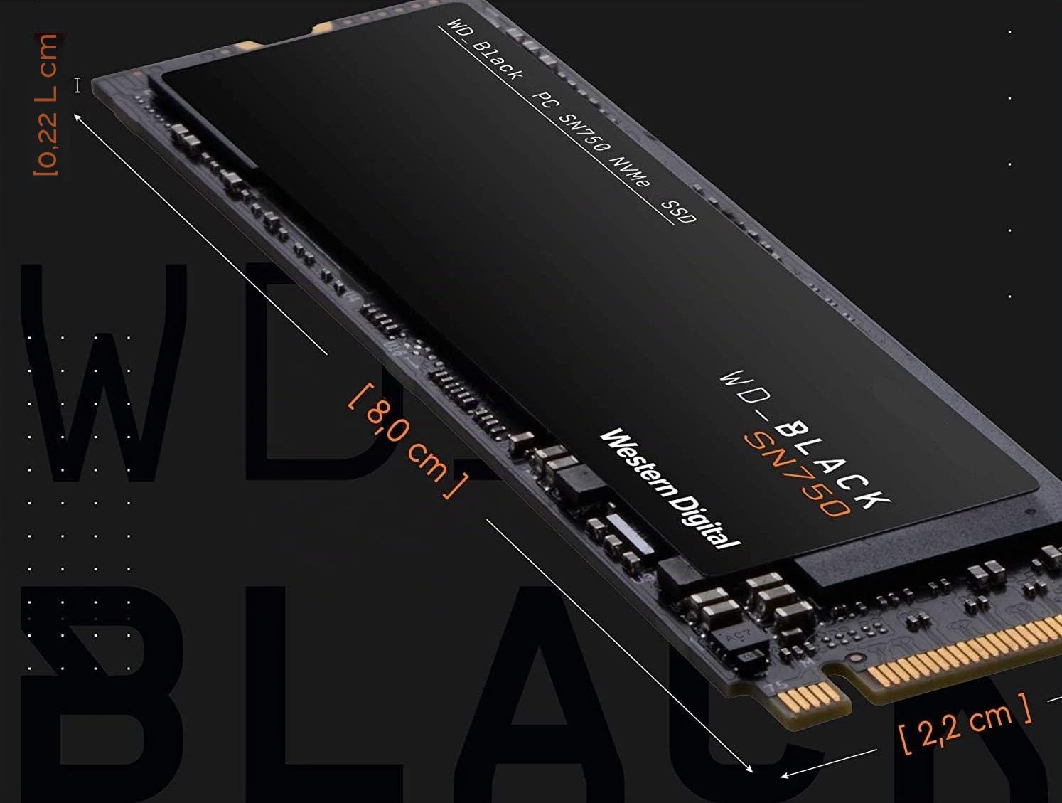 WD_BLACK SN750 250GB M.2 2280 PCIe Gen3 NVMe Gaming SSD up to 3100 MB/s read speed