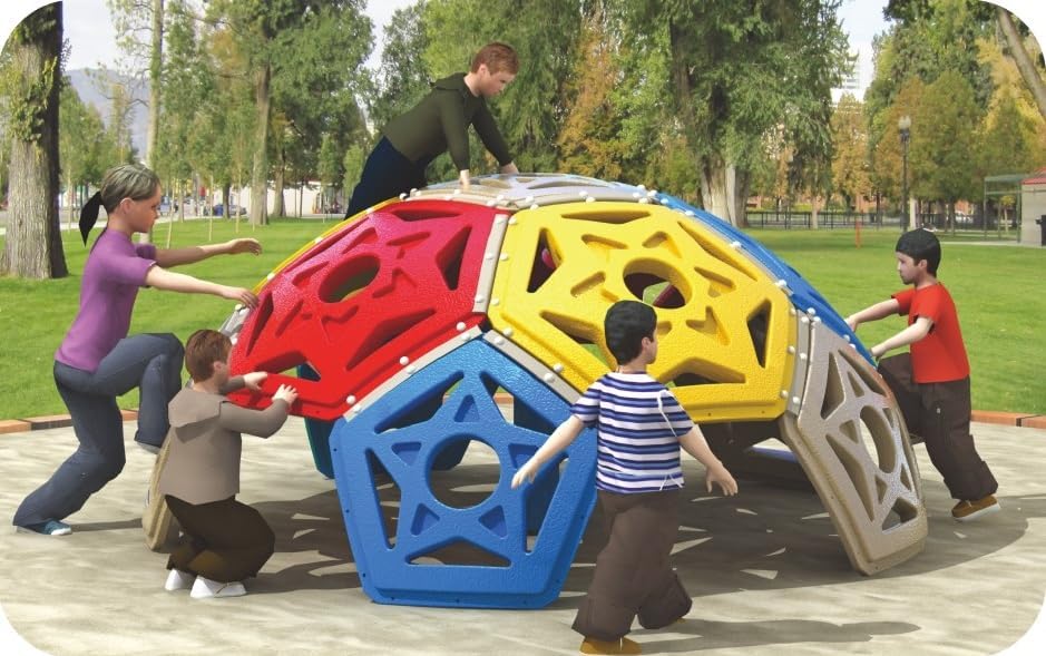 RBW TOYS Outdoor Climbing Dome Playground Equipment, Size 270 x 120 cm, Multi-Coloured Geometric Panels age 3+