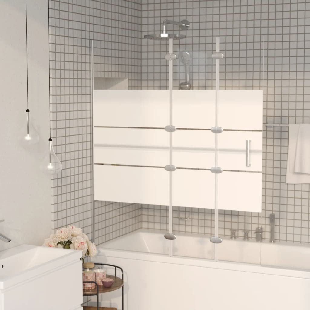 Cabina de ducha plegable ESG 120 x 140 cm, marco de aluminio blanco, mampara de ducha con asa, protección contra salpicaduras, juntas y accesorios de montaje, adecuado para baño y fontanería