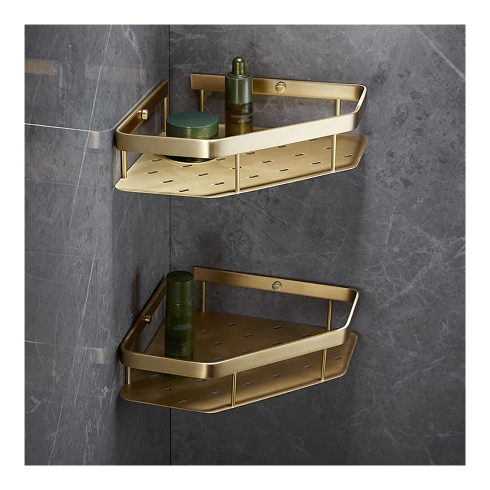 DOUYUANSHI Shower Caddy Bathroom Shelf Floating Shelves Bathroom Shelves Gold Solid Brass Shower Corner Shelf Wall Mount Storage
