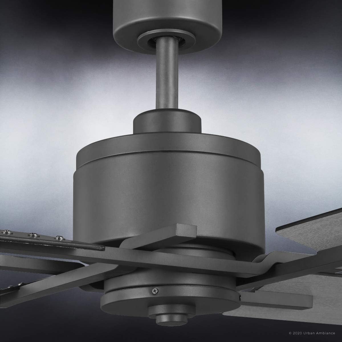 Urban Ambiance Luxury Urban Loft Indoor Ceiling Fan, Medium Size: 15.4" H x 56" W, with Industrial Chic Style Elements, Charcoal Finish, UHP9060 from the Amelia Collection