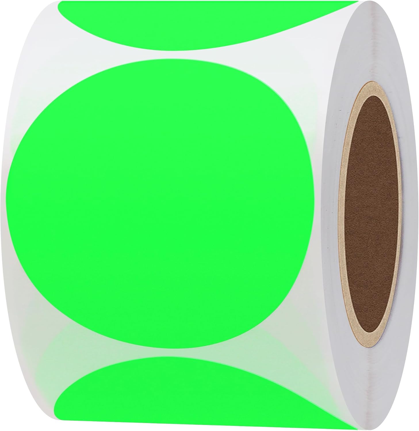 Hybsk Fluorescent Green Round Stickers 2 Inch Color Coding Dots Labels