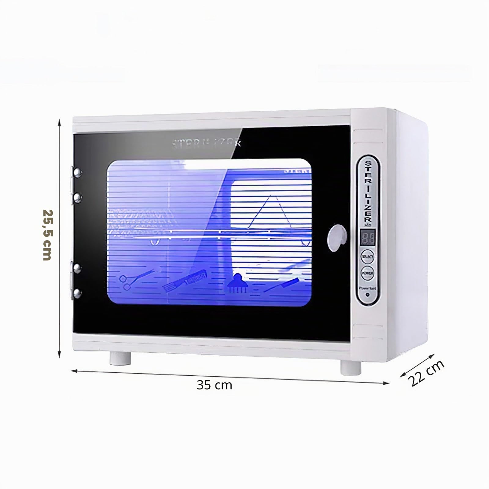 Stérilisateur UV, armoire de désinfection UV, boîte de désinfectant avec minuterie, plateau de stérilisation à 2 niveaux, grande capacité de 8 l, pour manucure, salon, dentisterie
